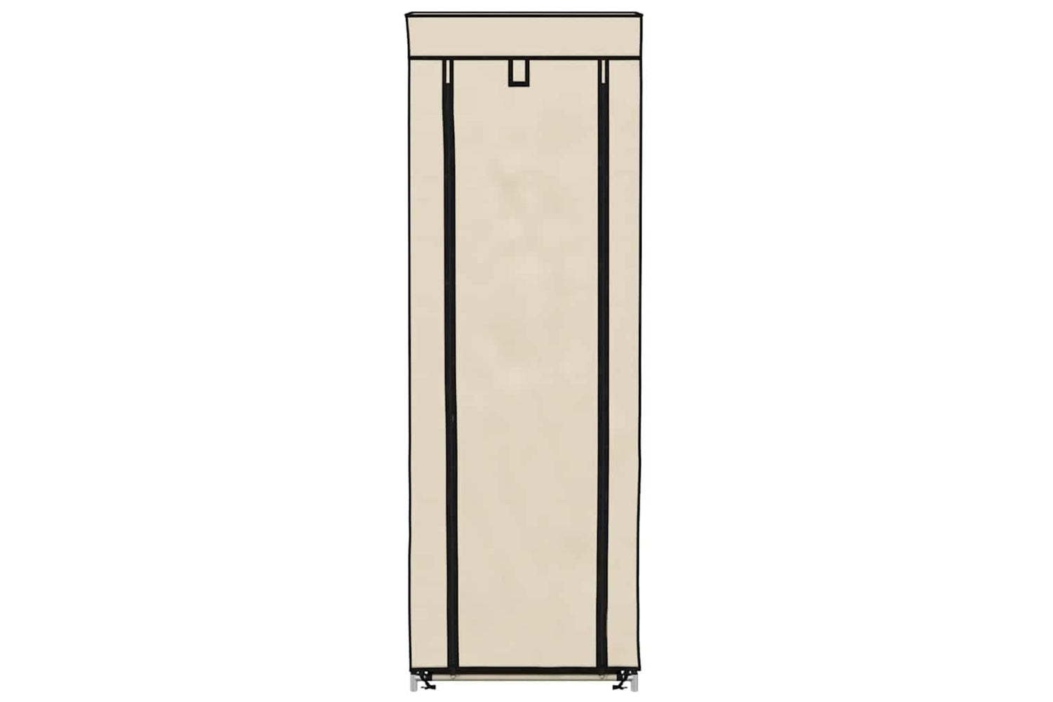 vidaXL 282431 Shoe Cabinet With Cover Cream 57x29x162cm Fabric-3