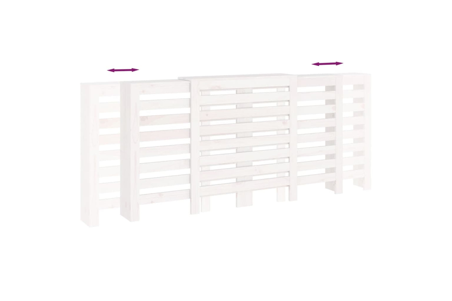 vidaXL 822612 Radiator Cover White 210x21x85cm Solid Wood Pine-7