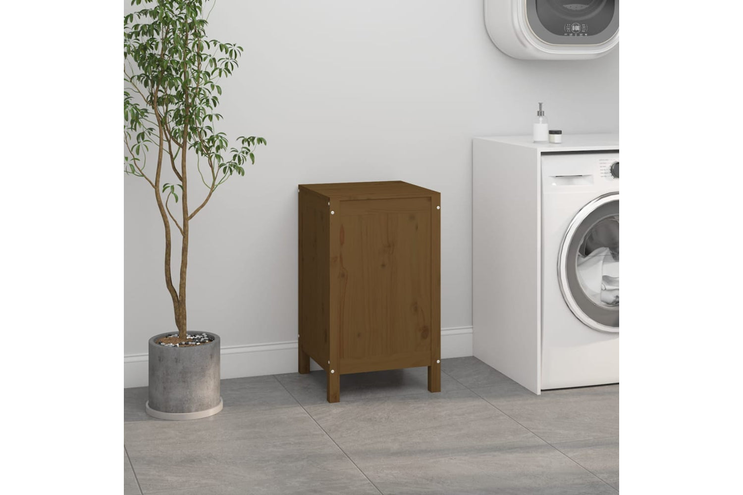 vidaXL 823577 Laundry Box Honey Brown 44x44x76cm Solid Wood Pine-2