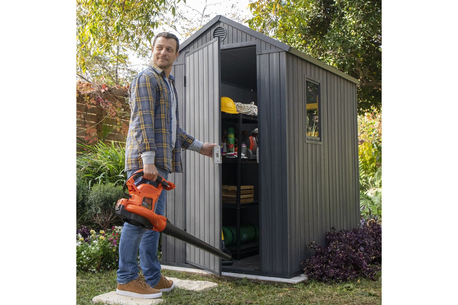 Keter 432439 Garden Shed Darwin 46 Grey Woodlook-6
