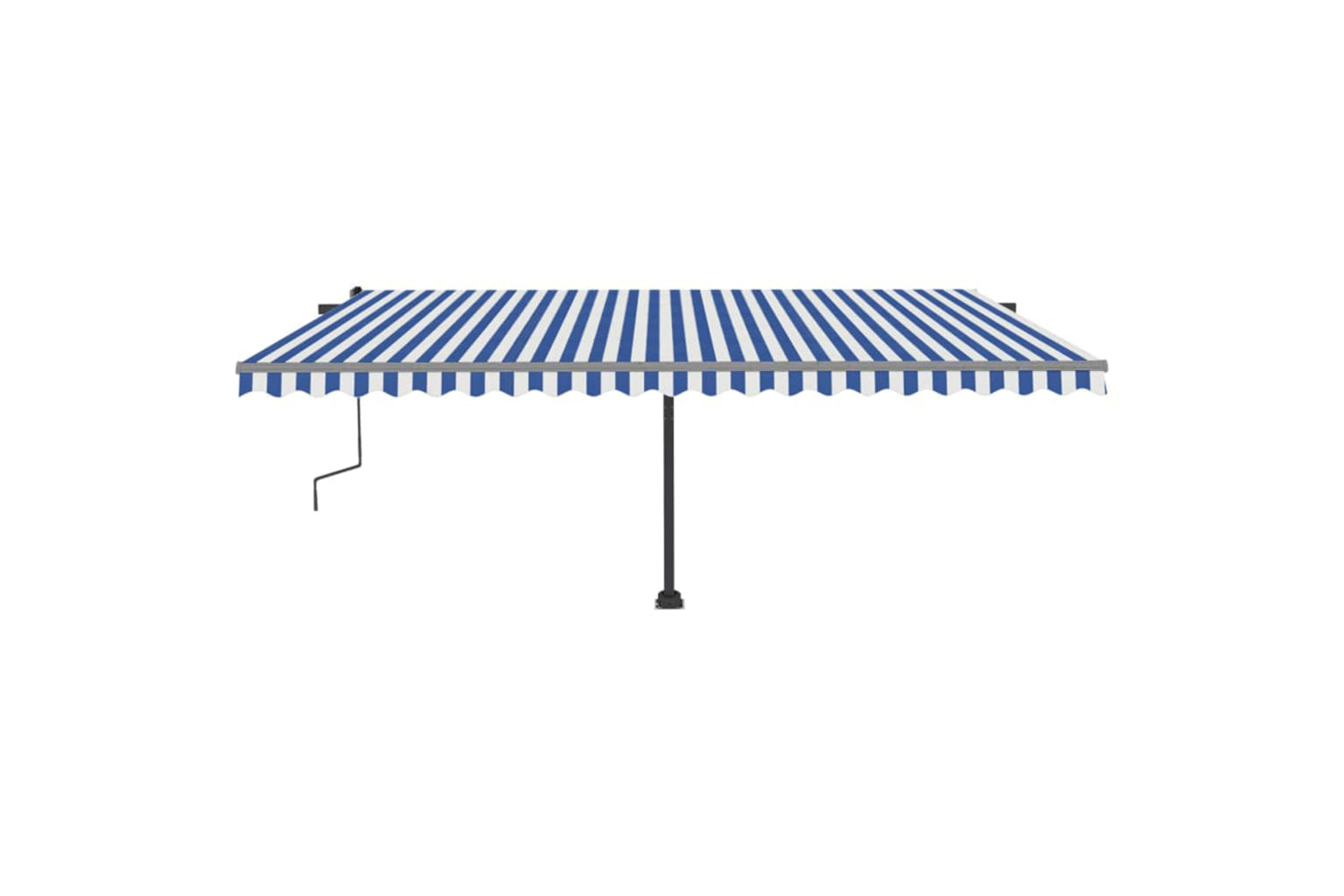 vidaXL 3069776 Freestanding Manual Retractable Awning 500x300cm Blue/white-4