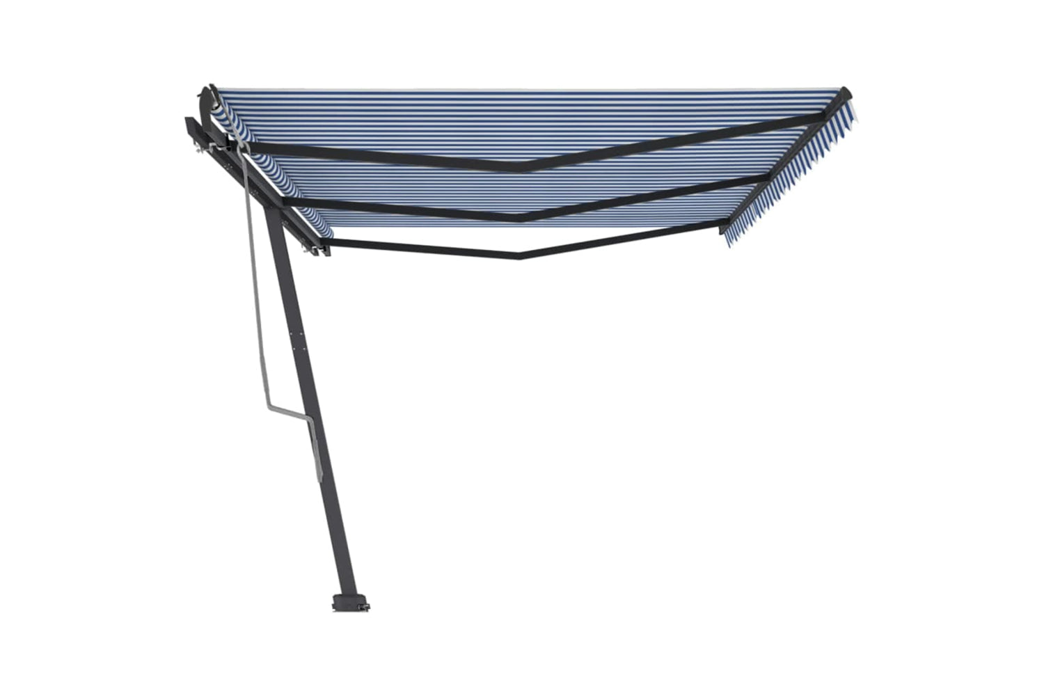 vidaXL 3069796 Freestanding Manual Retractable Awning 600x300cm Blue/white-4