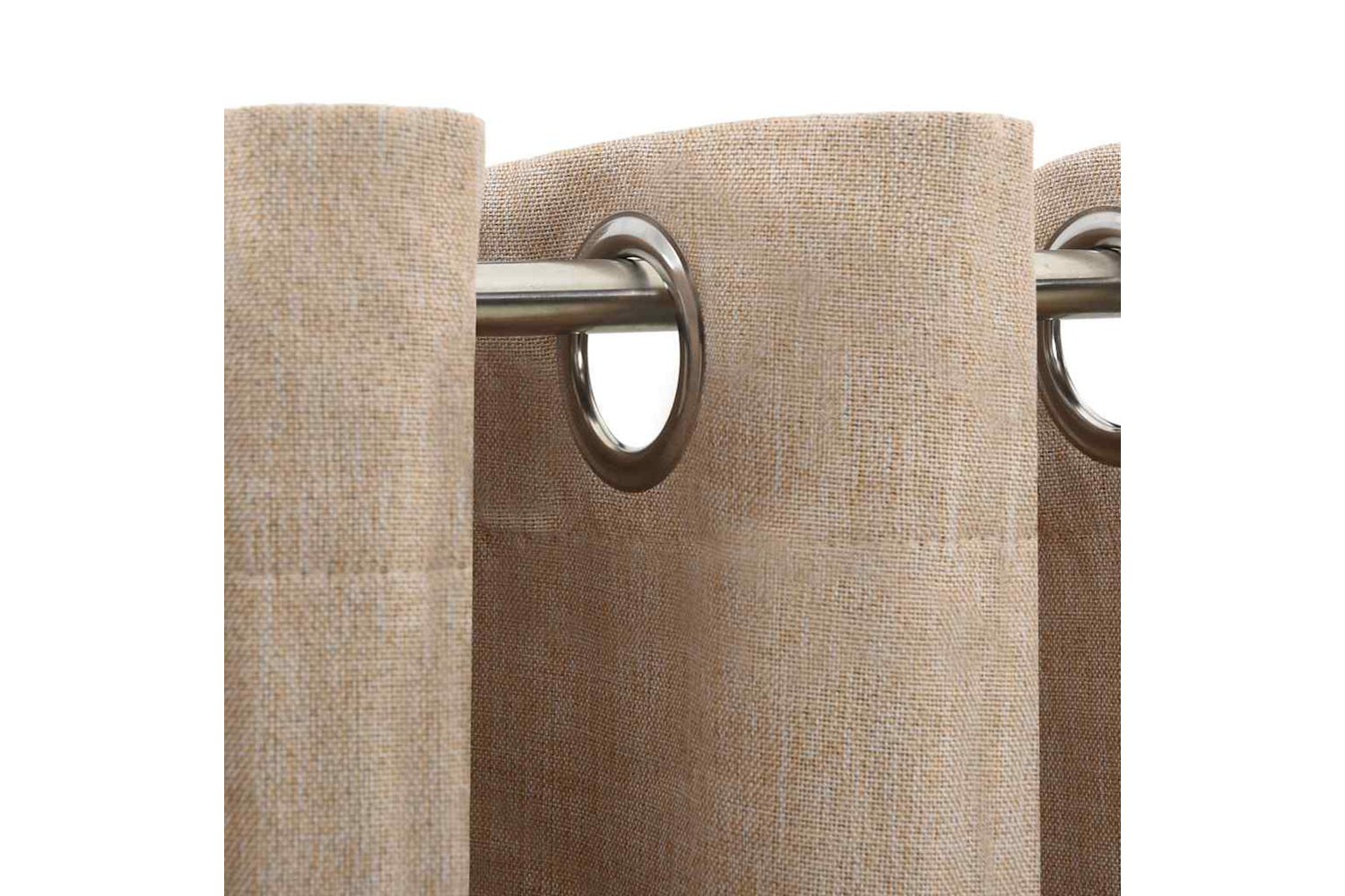 Vidaxl Linen-look Blackout Curtains With Grommets 2pcs Beige 140x175cm-2