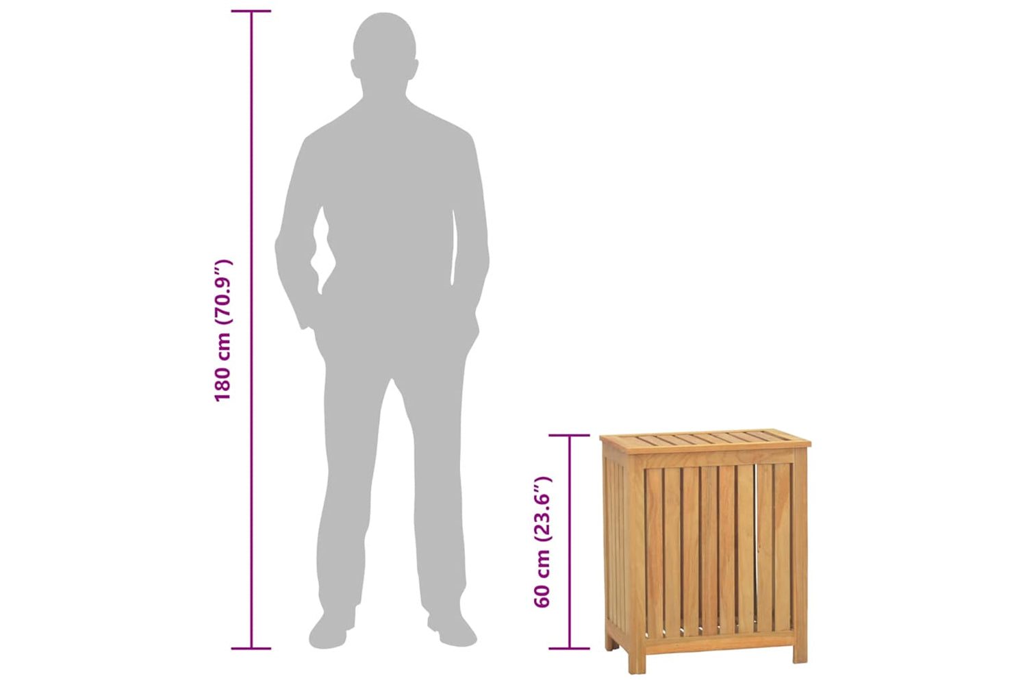 vidaXL 340759 Wash Bin 50x35x60cm Solid Wood Teak-7