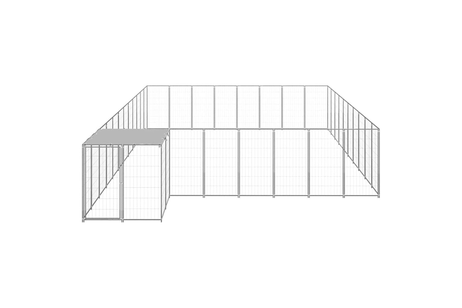 Vidaxl 3082235 Dog Kennel Silver 25.41 M2 Steel-2