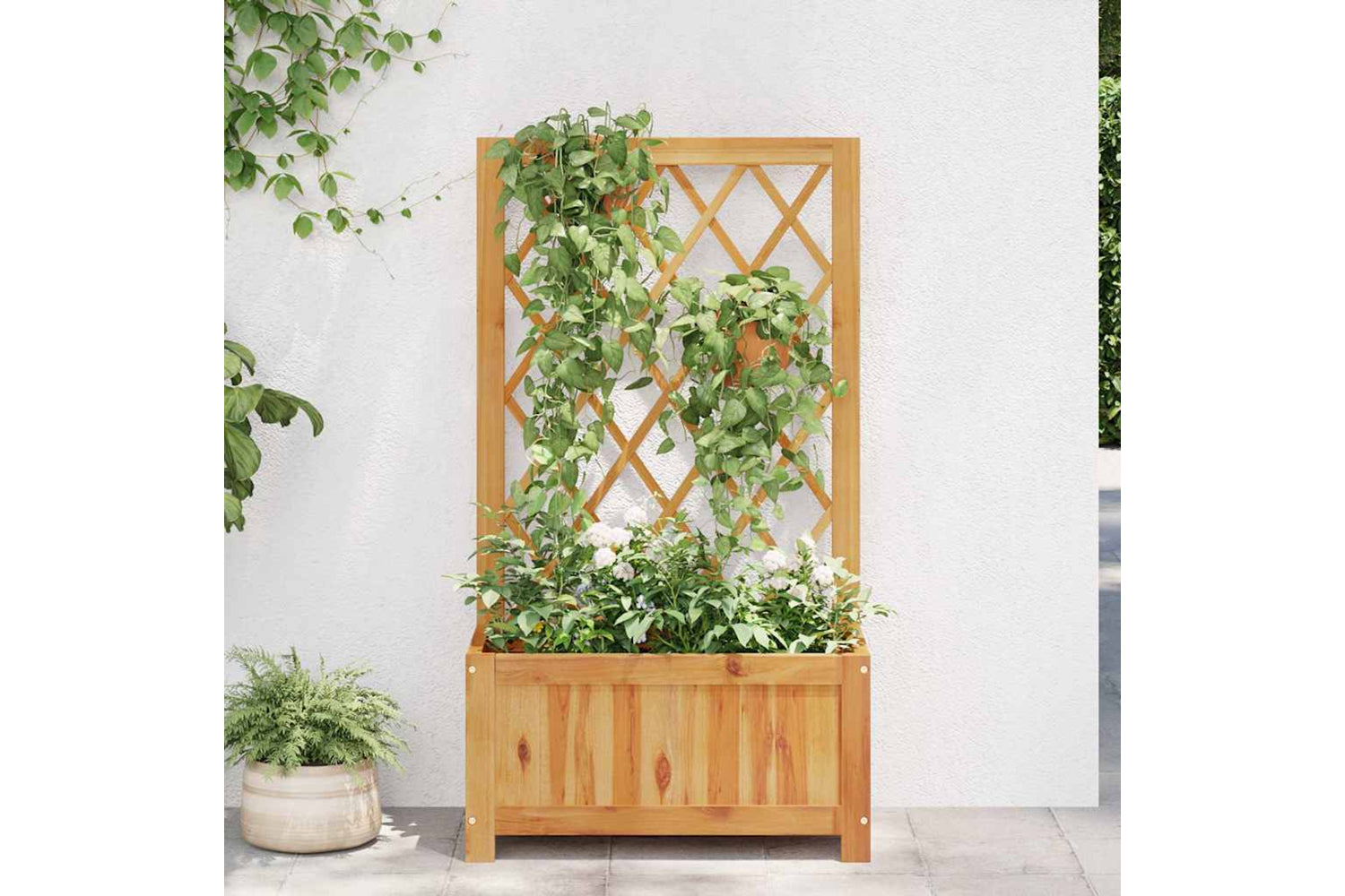 Vidaxl 316541 Garden Raised Bed With Trellis Solid Acacia Wood-2