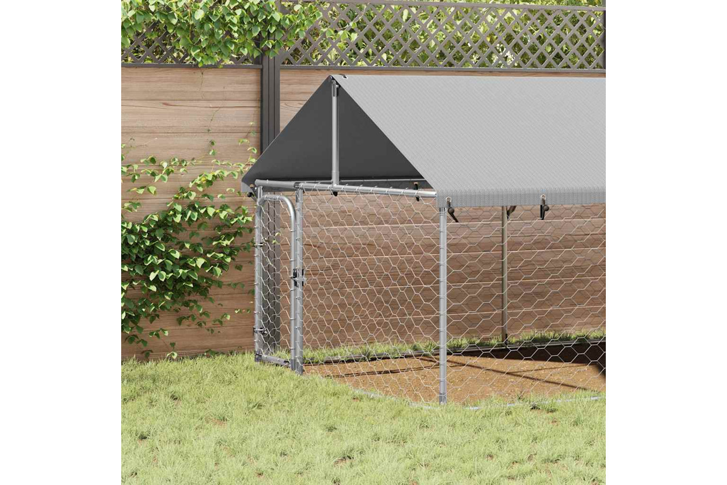 Vidaxl Outdoor Dog Kennel With Roof 600x200x150 Cm-2