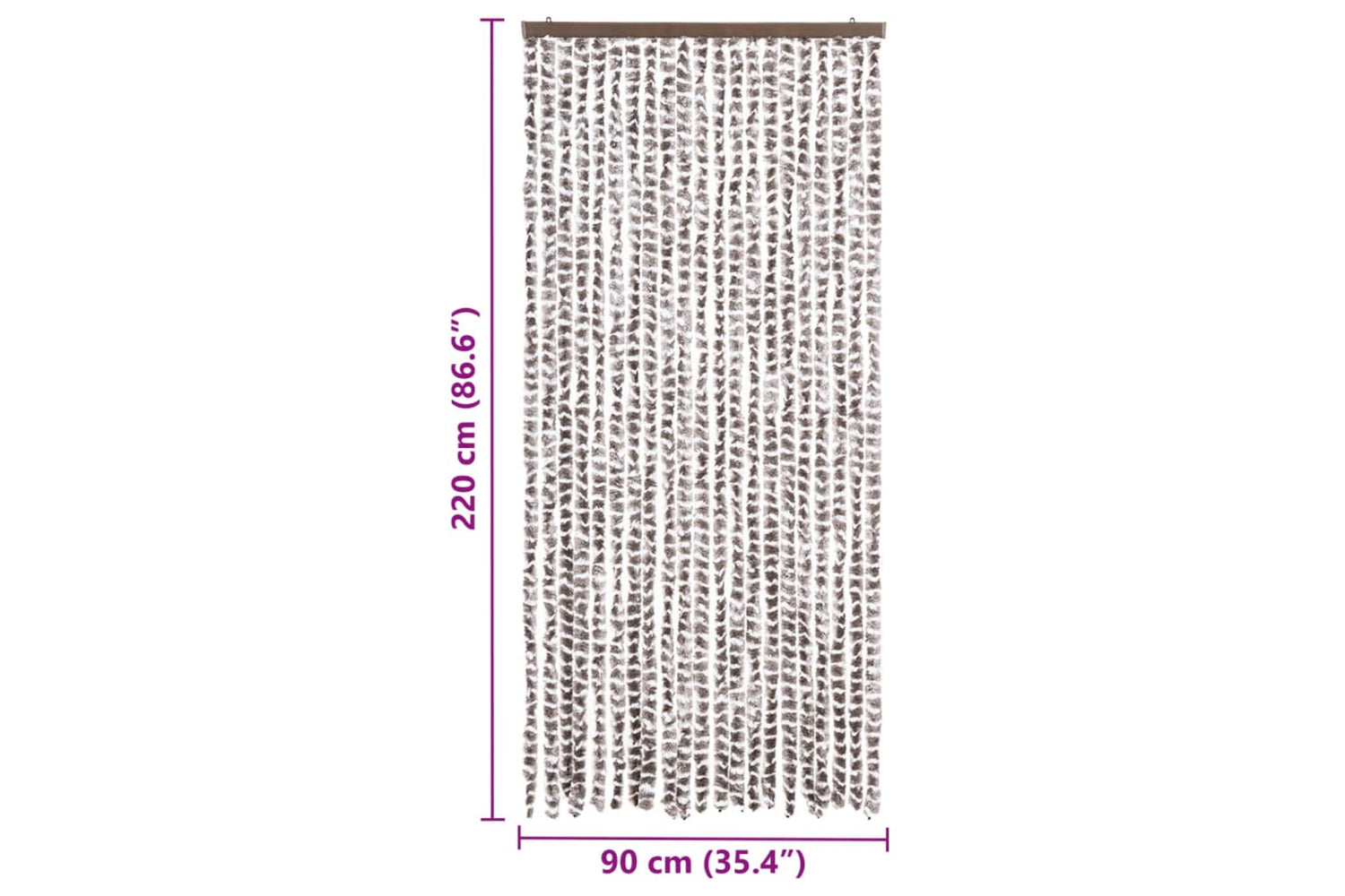vidaXL Insect Curtain Taupe And White 90x220cm Chenille-6