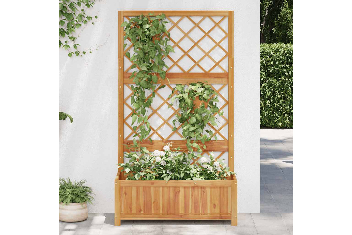 vidaXL 316542 Raised Bed With Trellis 85x38x150cm Solid Acacia Wood-2
