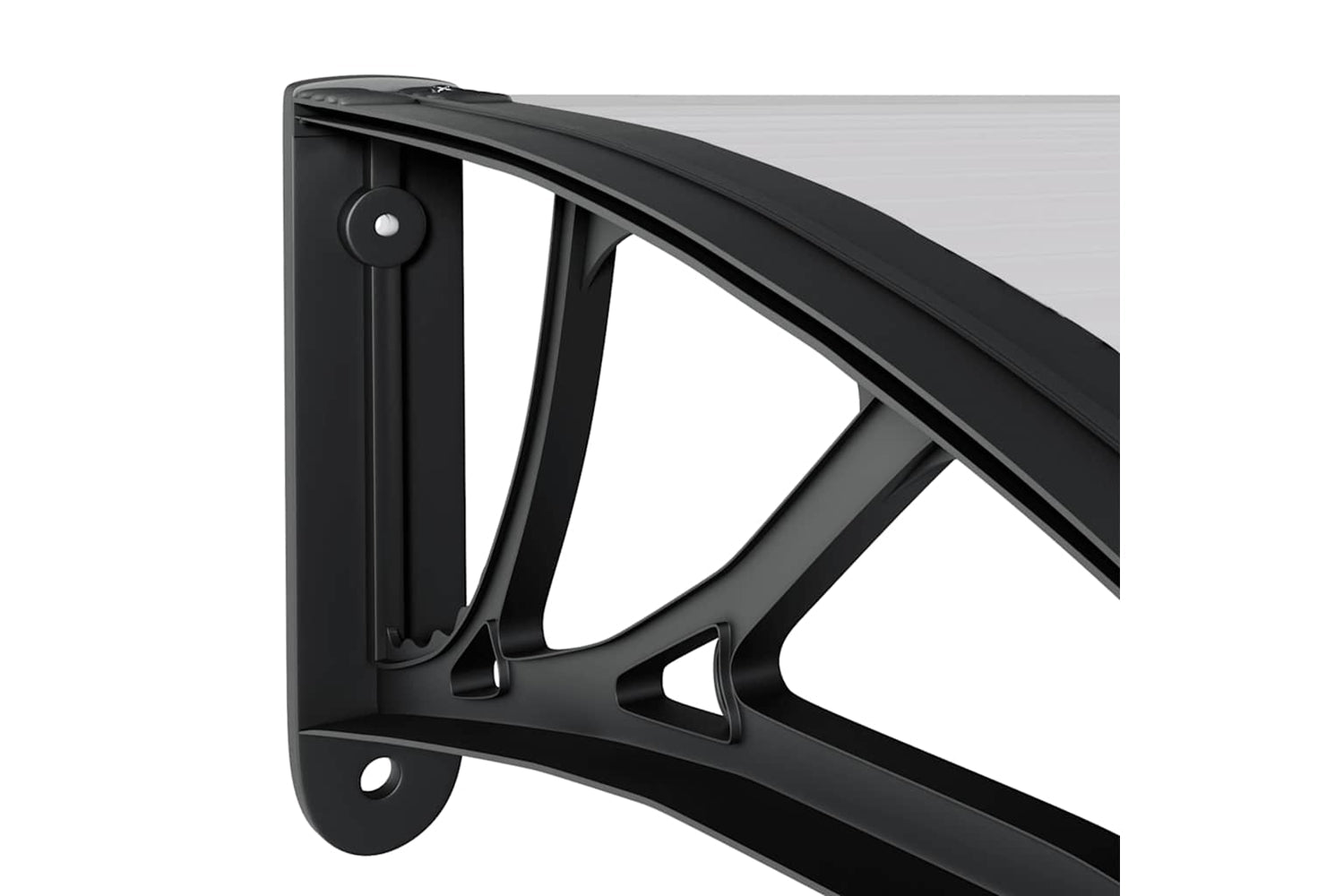 vidaXL Door Canopy Black And Transparent 150x80cm Polycarbonate-5