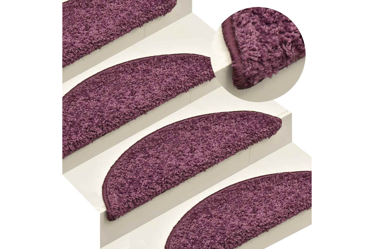 vidaXL 322384 Carpet Stair Treads 15 Pcs Dark Purple 56x17x3cm-3