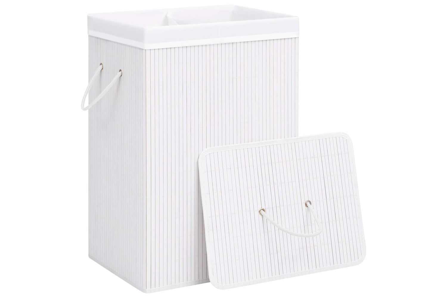 Vidaxl 320743 Bamboo Laundry Basket White 72 L-3
