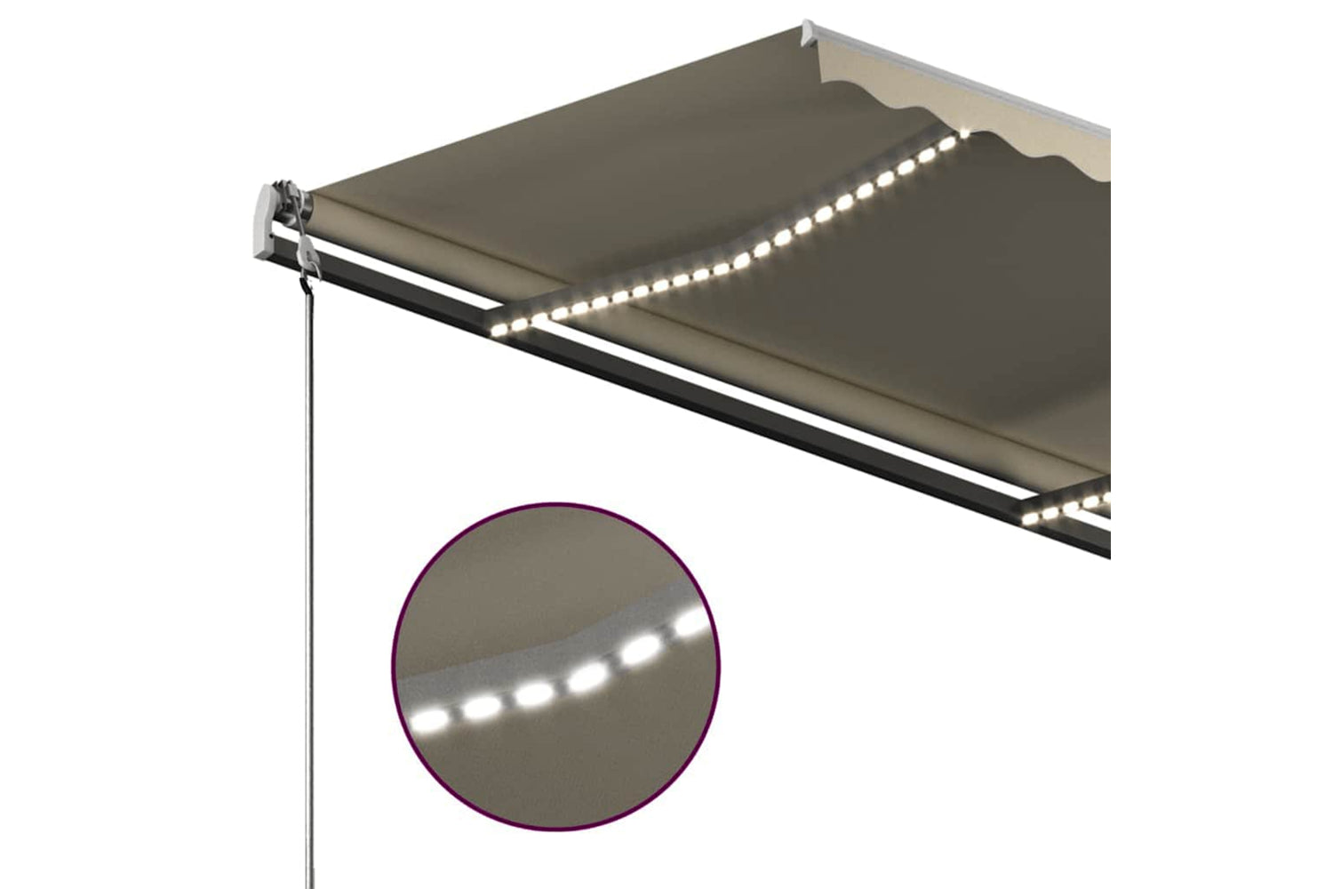 Vidaxl Manual Retractable Awning With Led 300x250 Cm Cream-7