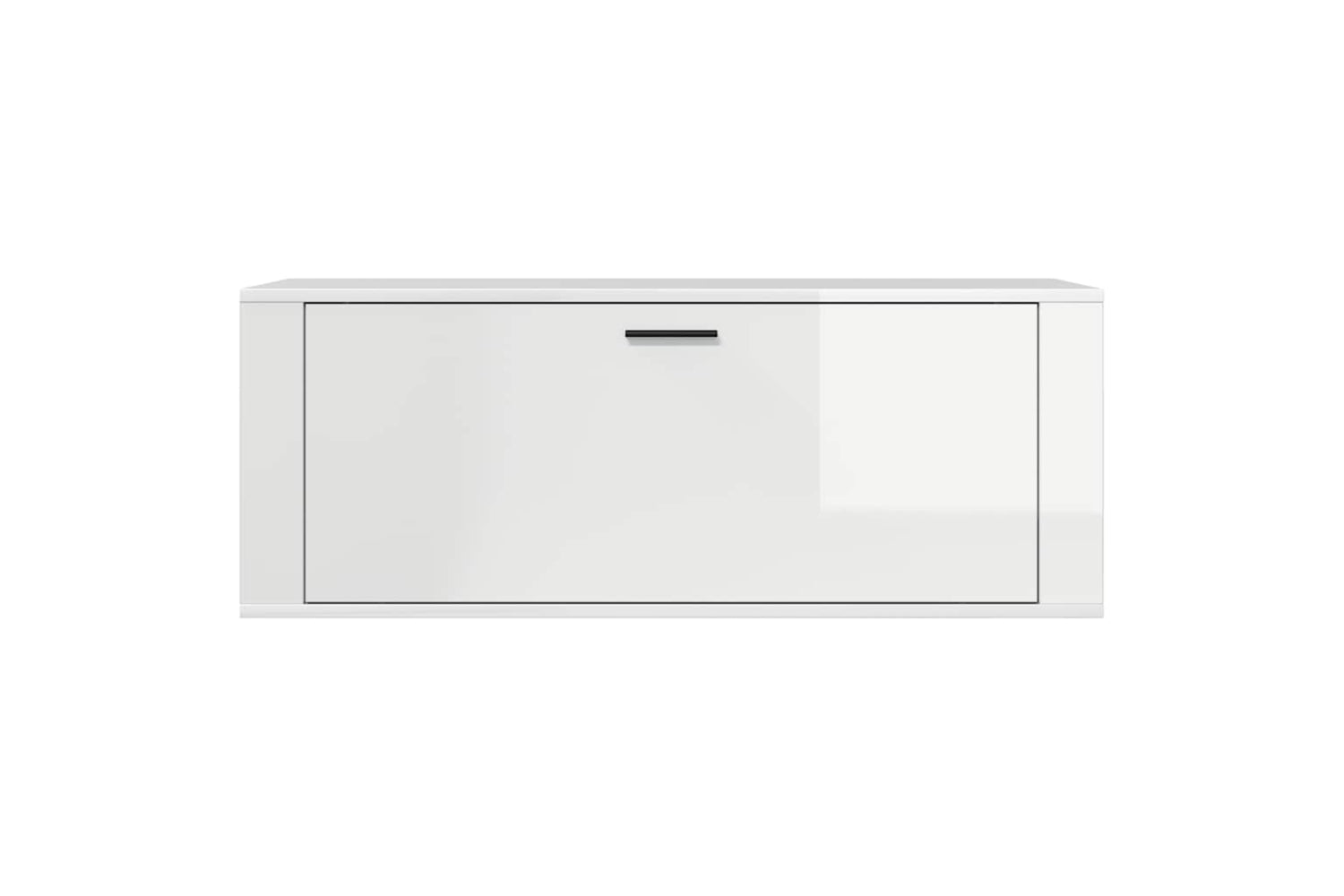 vidaXL 821022 Wall Shoe Cabinet High Gloss White 100x35x38cm Engineered Wood-4