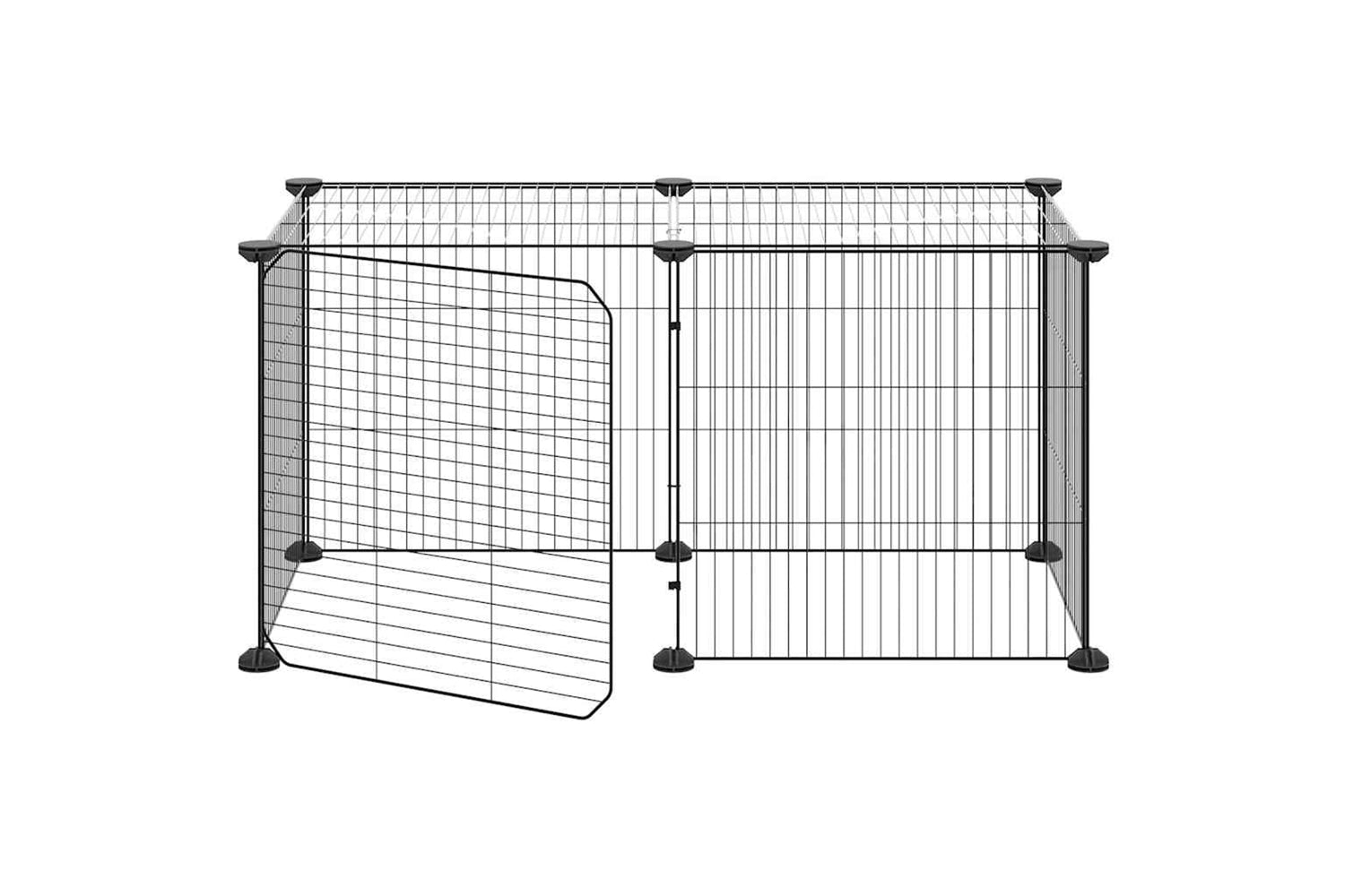 vidaXL 3114053 8-panel Pet Cage With Door Black 35x35cm Steel-3