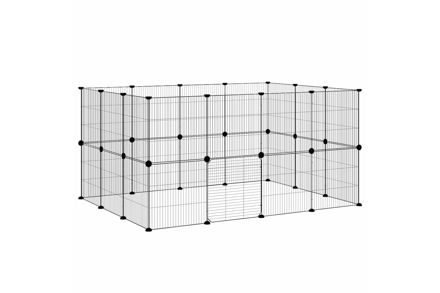 vidaXL 3114044 28-panel Pet Cage With Door Black 35x35cm Steel-3