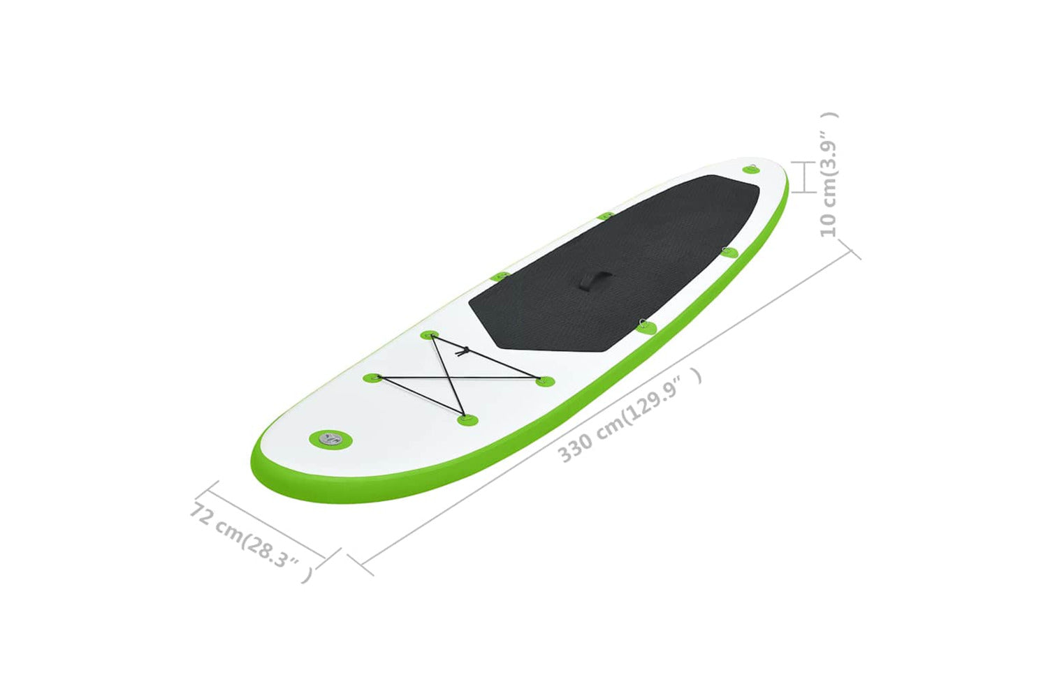 Vidaxl Inflatable Stand Up Paddleboard Set Green And White-9