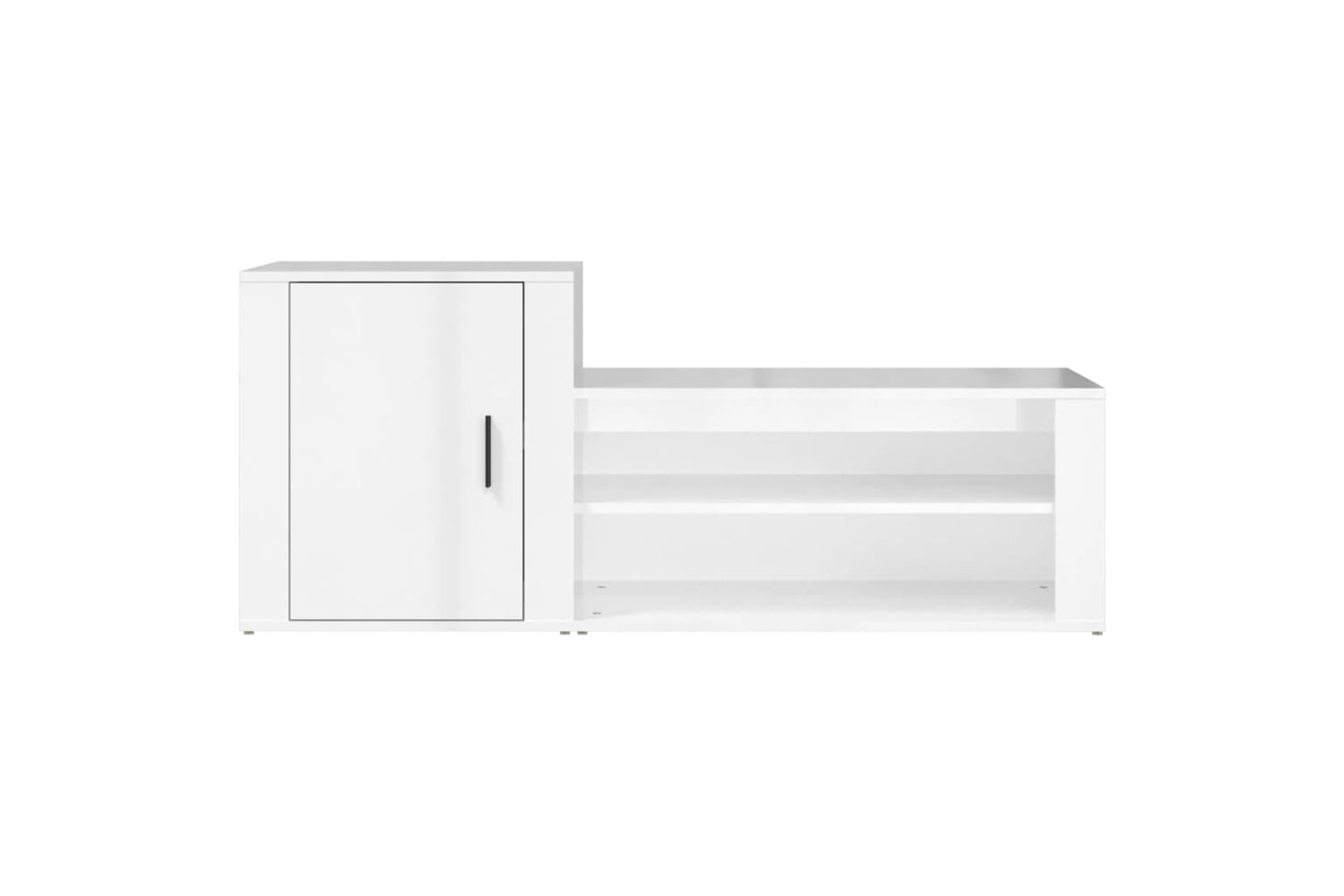 vidaXL 816746 Shoe Cabinet High Gloss White 130x35x54cm Engineered Wood-4