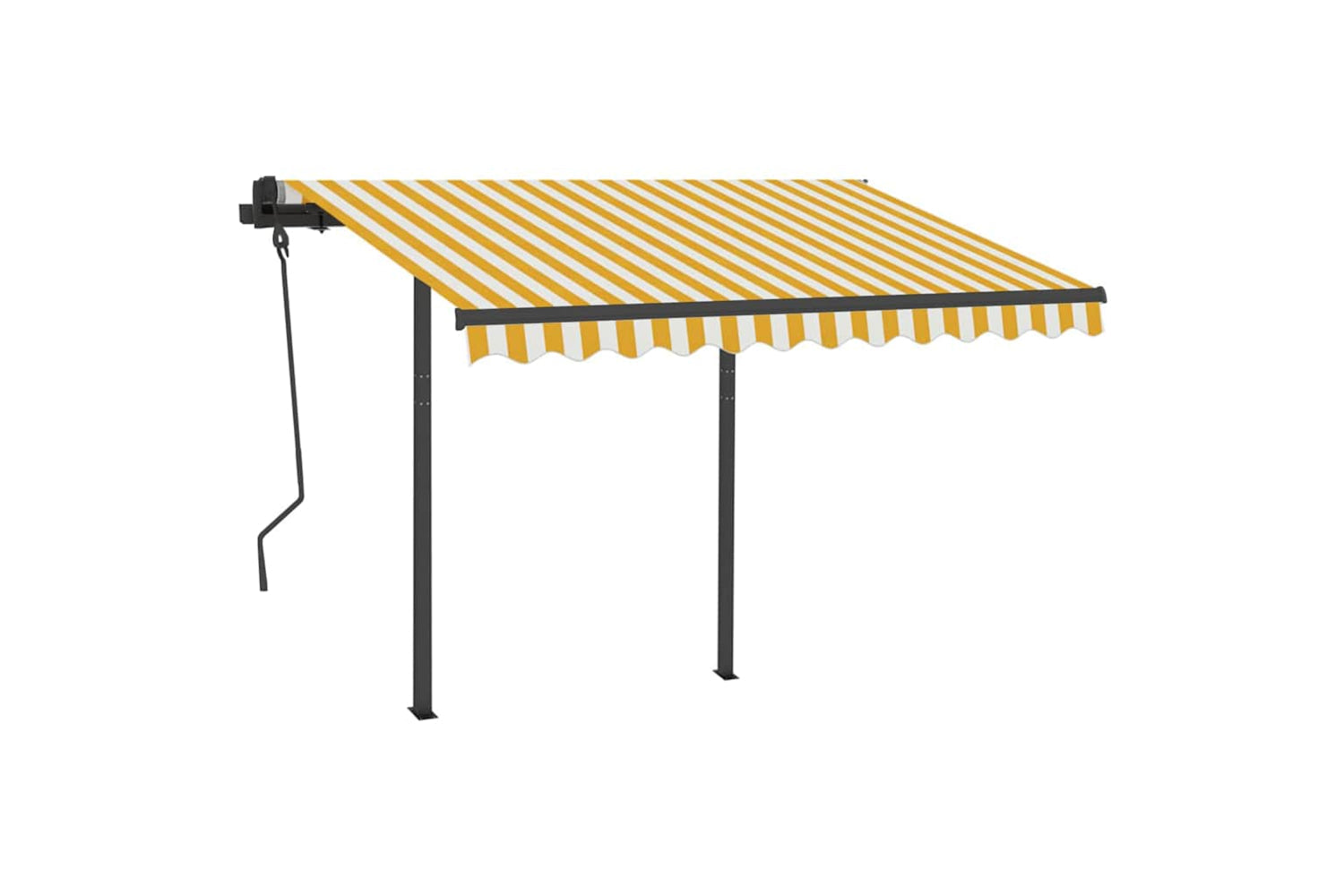 Vidaxl Manual Retractable Awning With Led 3.5x2.5 M Yellow And White-2