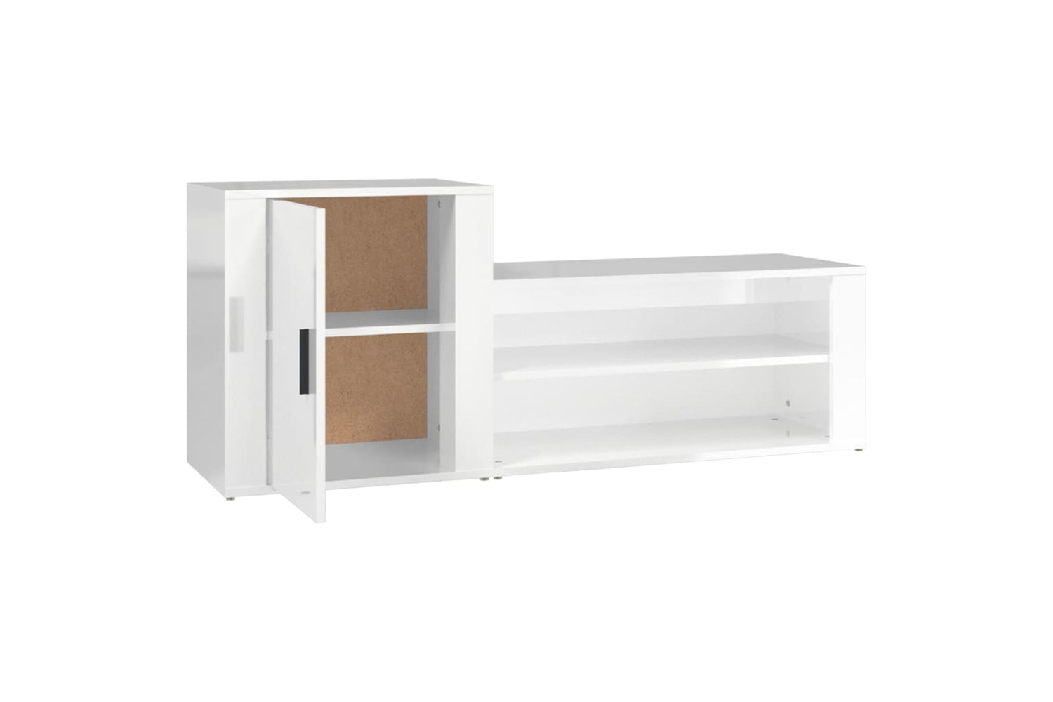 vidaXL 816746 Shoe Cabinet High Gloss White 130x35x54cm Engineered Wood-5