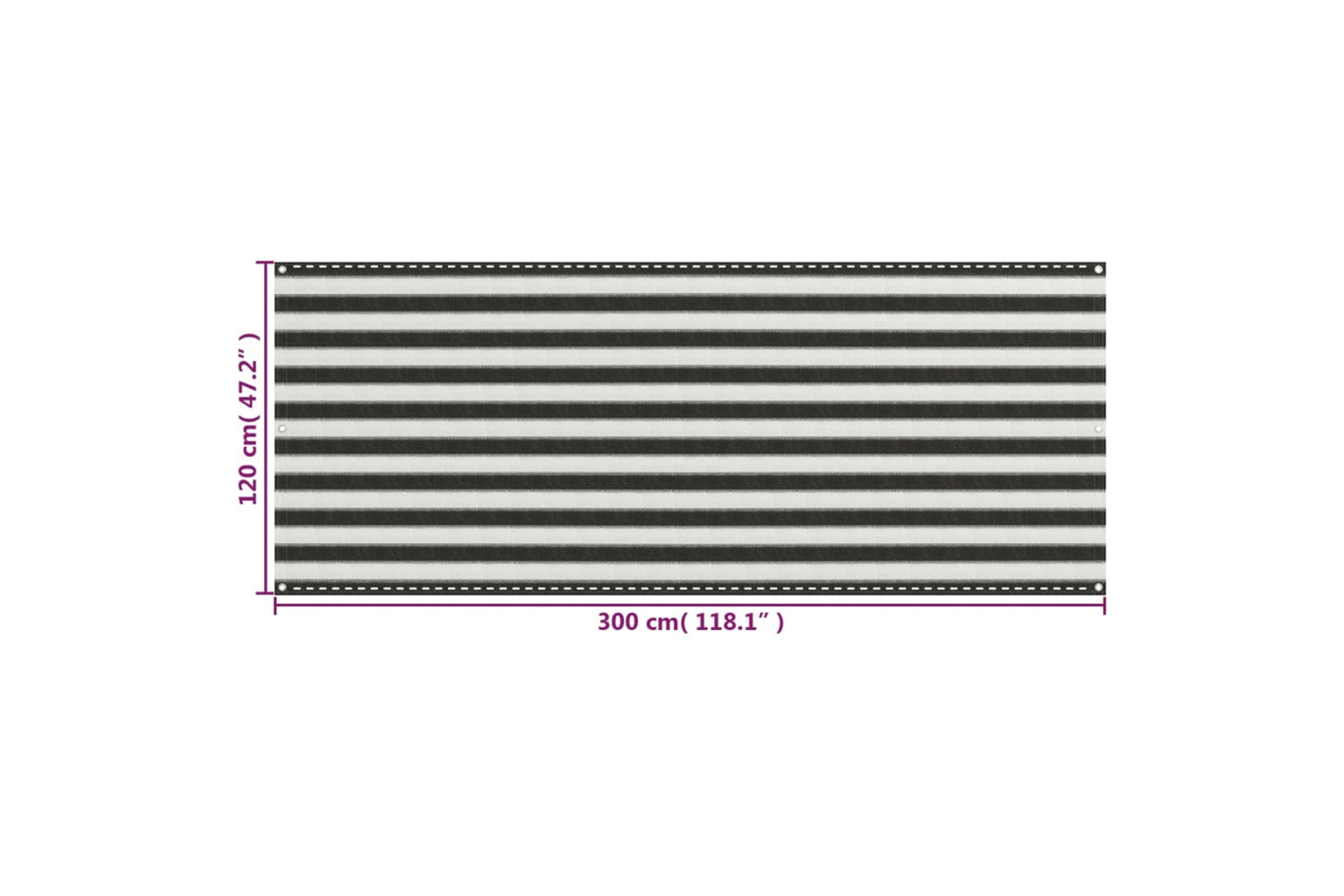 vidaXL 310856 Balcony Screen Hdpe 120x300cm Anthracite And White-5