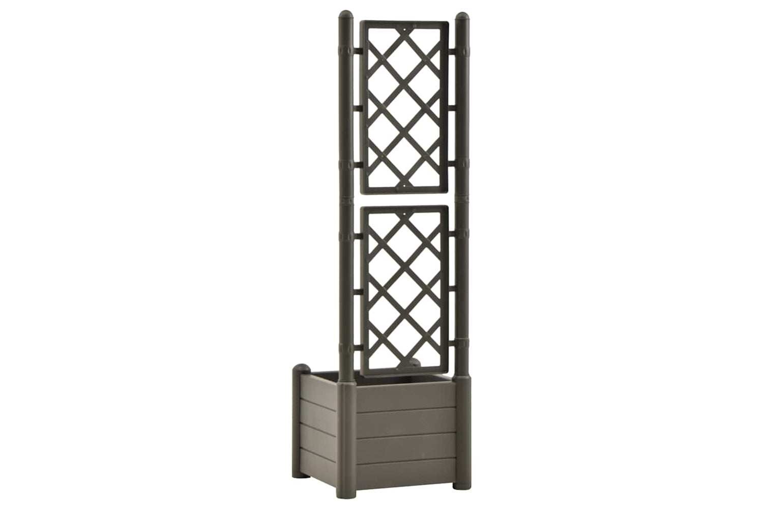 vidaXL 313981 Garden Planter With Trellis 43x43x142cm Pp Anthracite-5