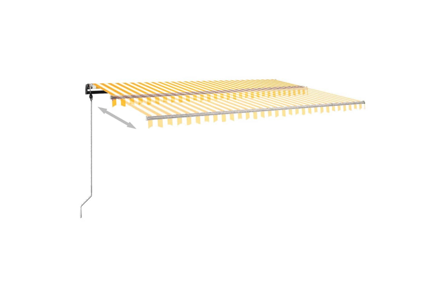 vidaXL 3069858 Freestanding Manual Retractable Awning 500x350cm Yellow/white-5