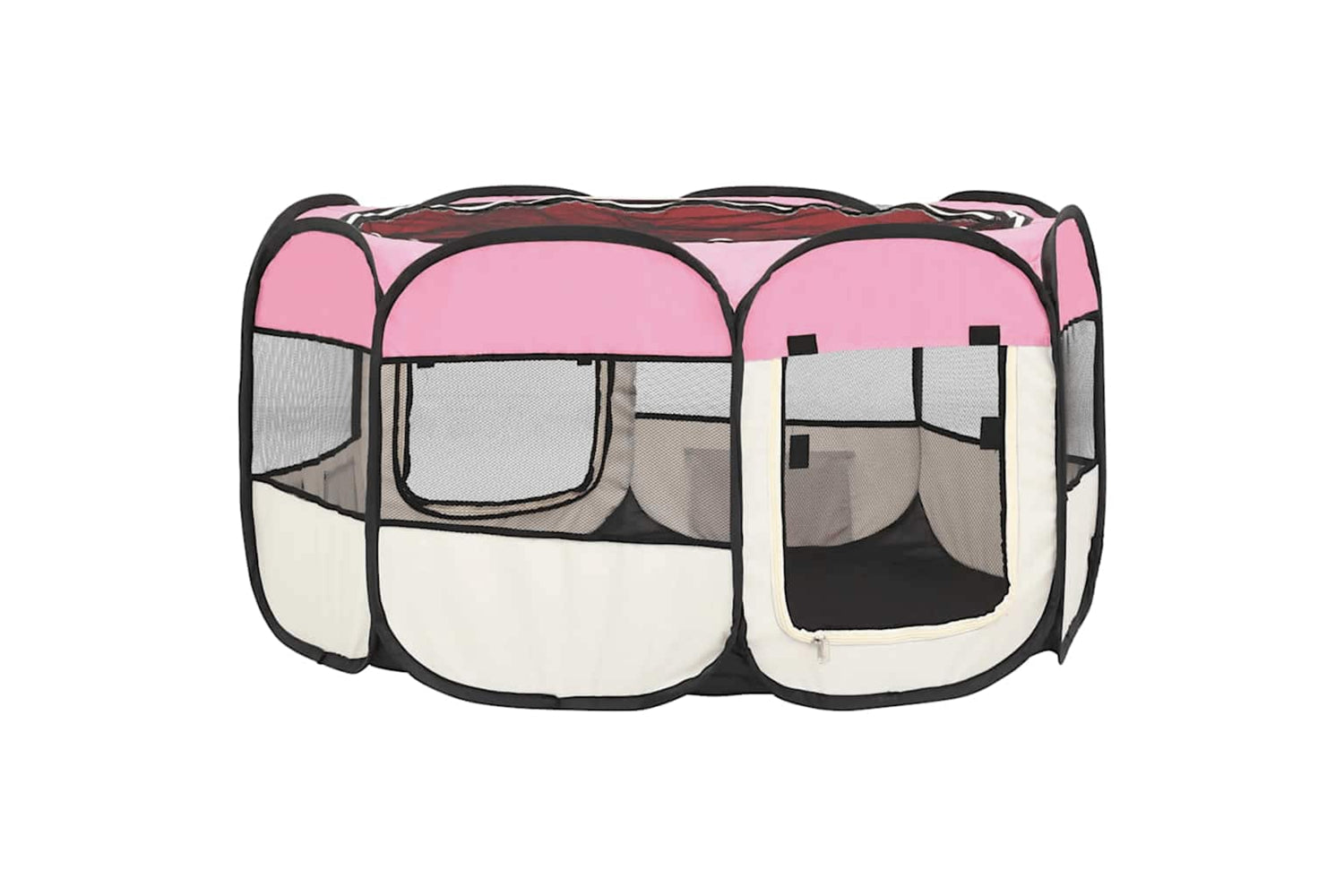 Vidaxl Foldable Dog Playpen With Carrying Bag Pink 125x125x61 Cm-5