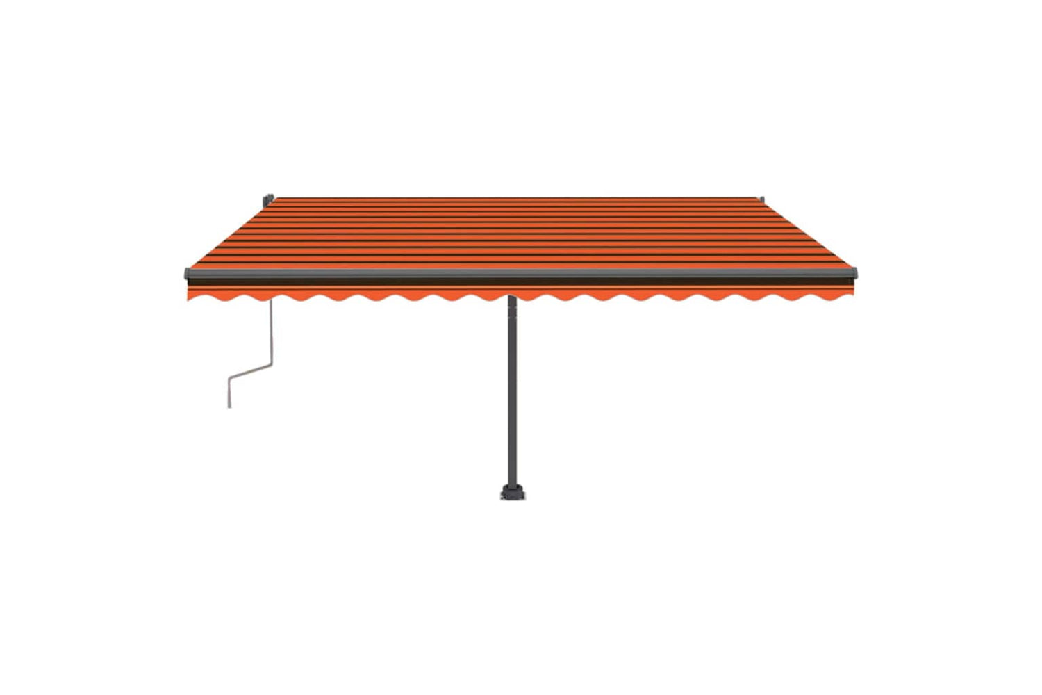 vidaXL 3069740 Freestanding Manual Retractable Awning 400x300cm Orange/brown-4