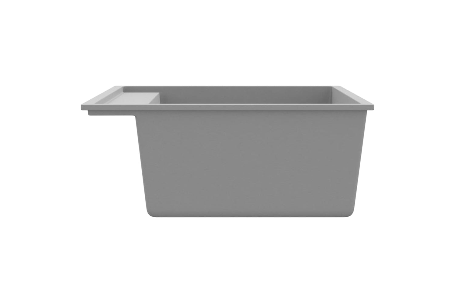 Vidaxl Kitchen Sink With Overflow Hole Grey Granite-4
