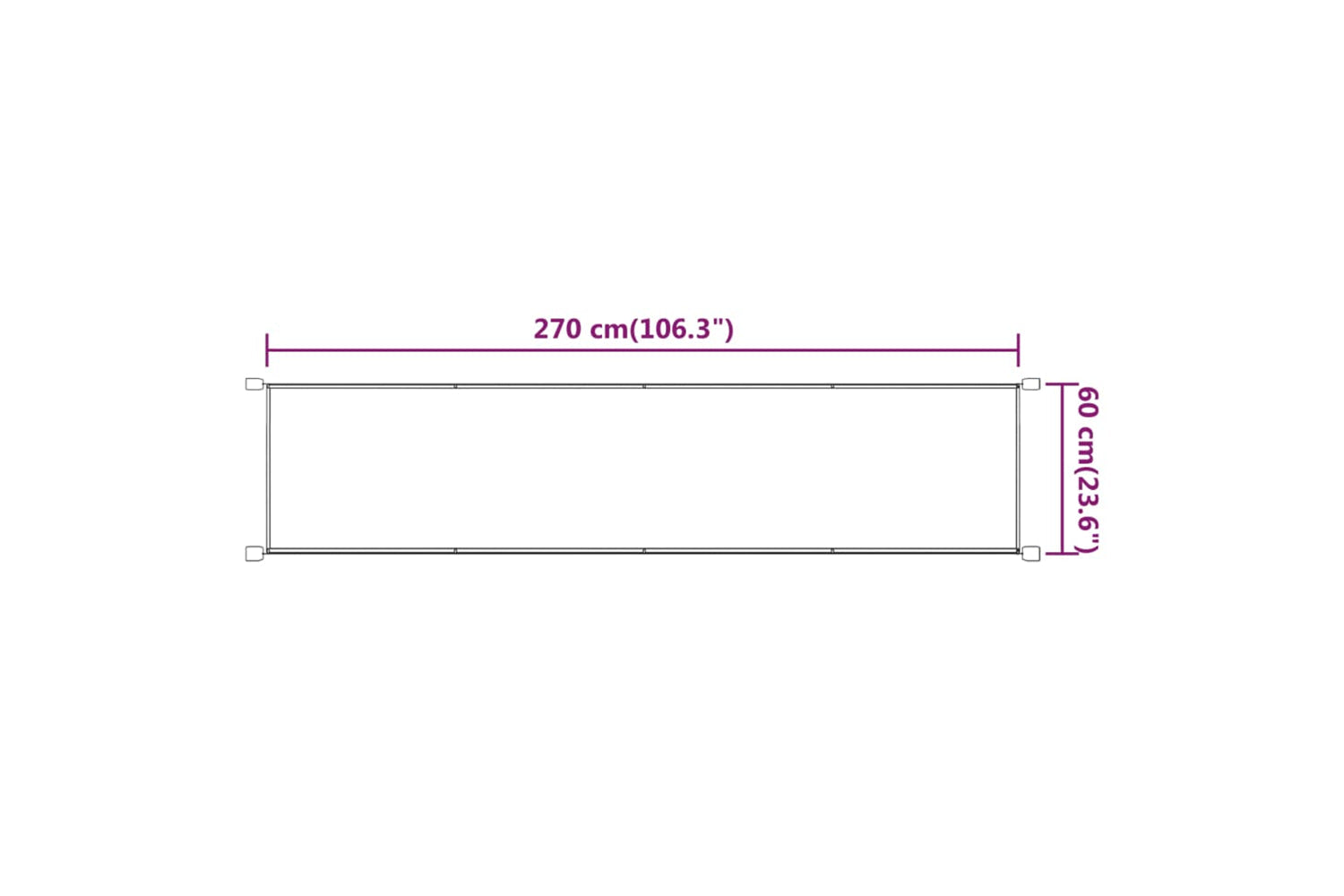 vidaXL 148444 Vertical Awning Blue 60x270cm Oxford Fabric-5