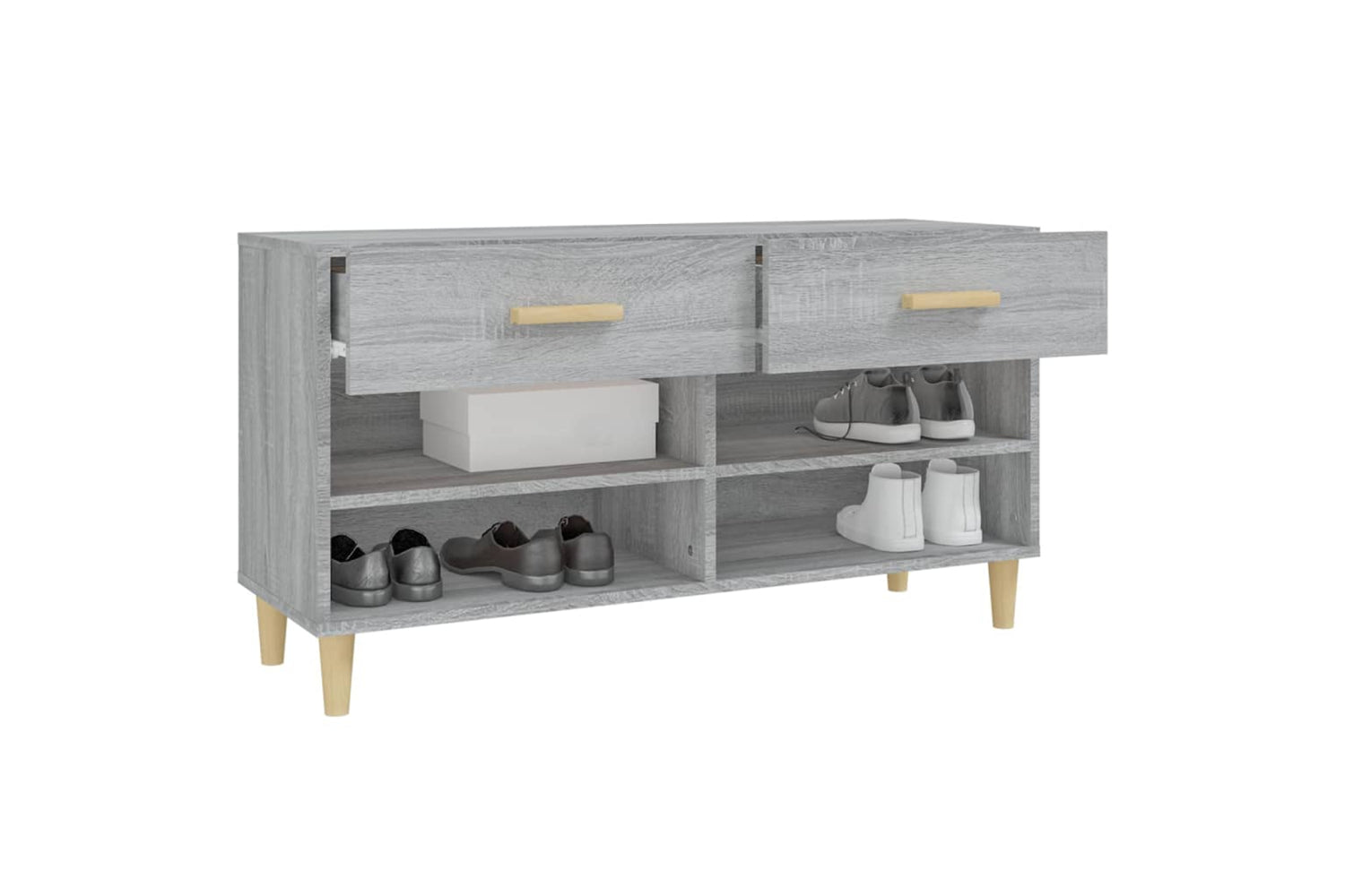 vidaXL 817568 Shoe Cabinet Grey Sonoma 102x35x55cm Engineered Wood-4