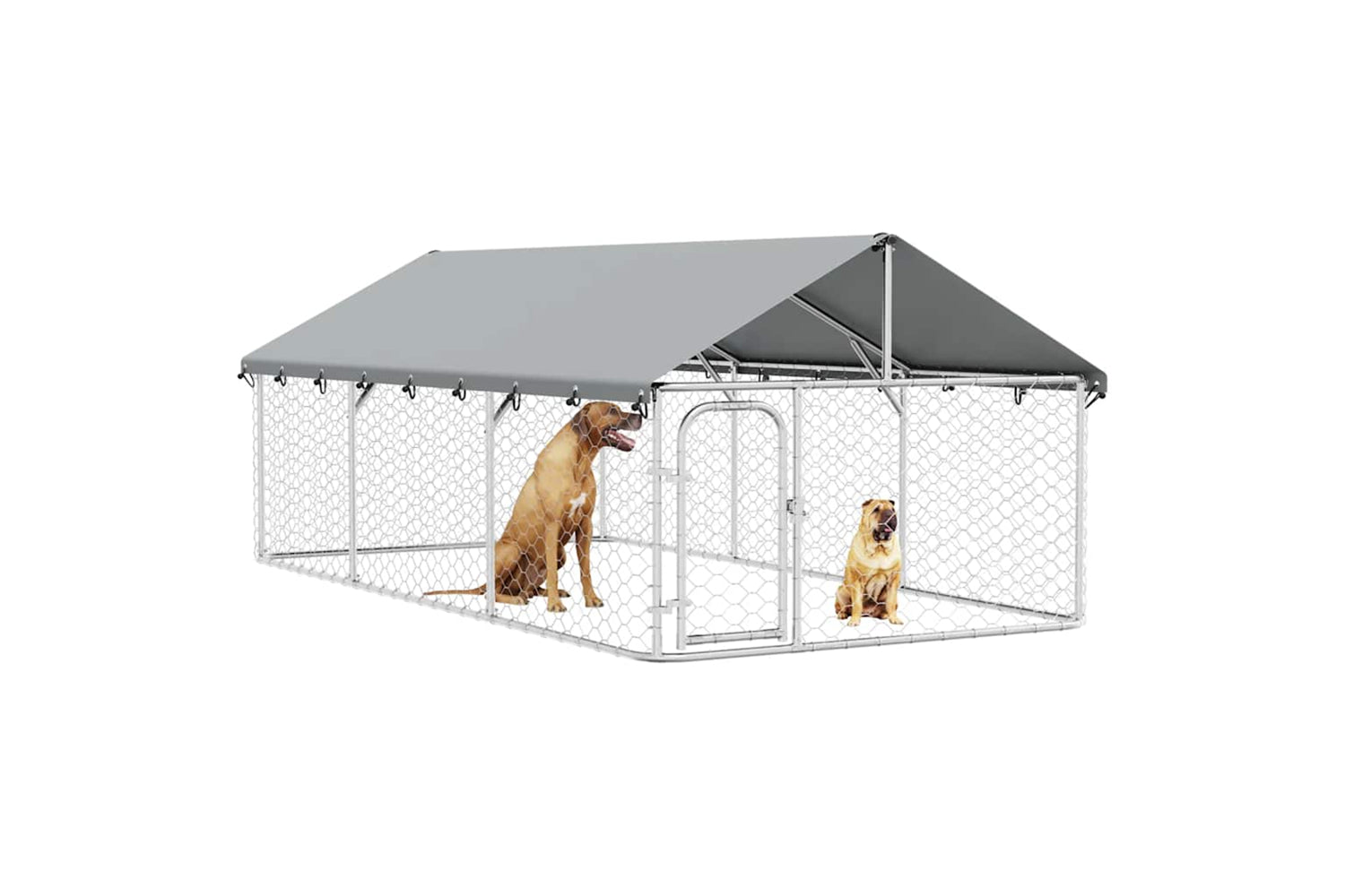 Vidaxl Outdoor Dog Kennel With Roof 400x200x150 Cm-4
