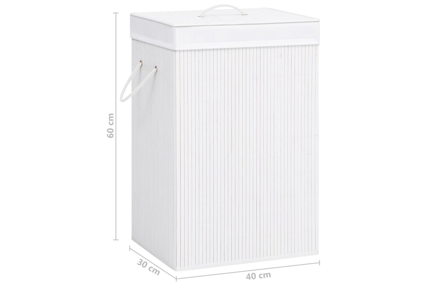 Vidaxl 320751 Bamboo Laundry Basket White-9
