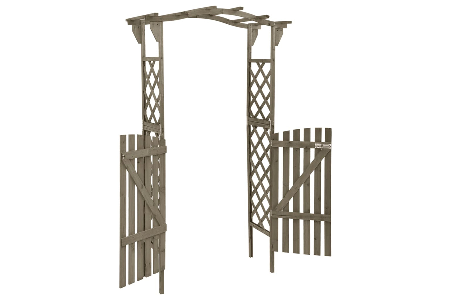 vidaXL 316393 Pergola With Gate 116x40x204cm Grey Solid Firwood-3