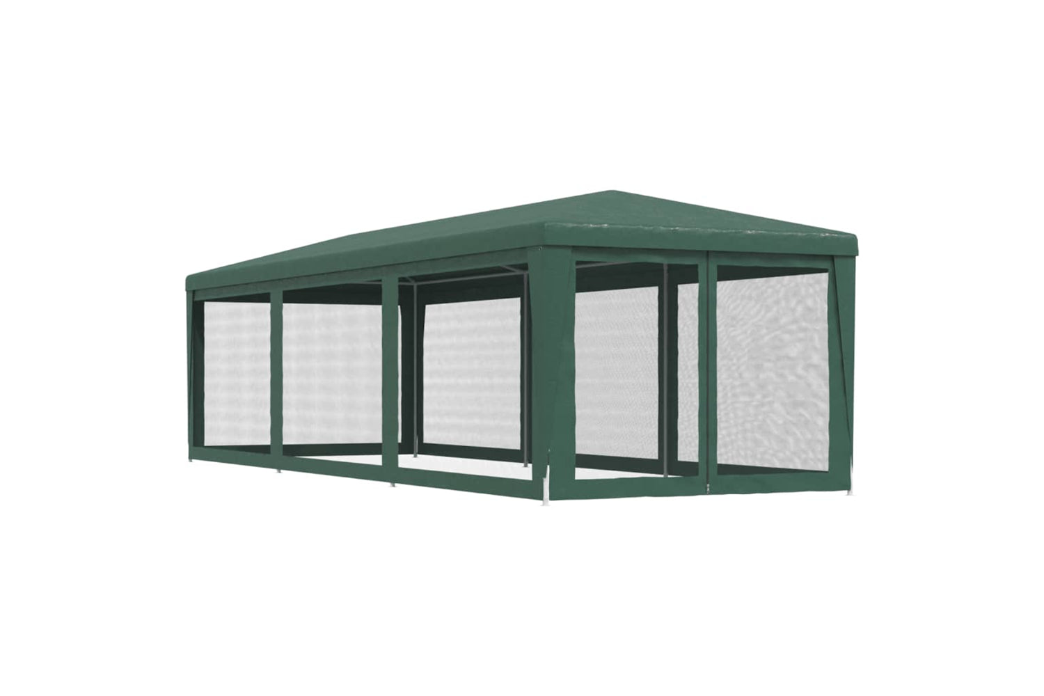 Vidaxl 319243 Party Tent With 8 Mesh Sidewalls Green 3x9 M Hdpe-4