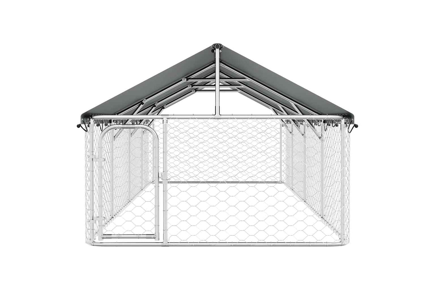 Vidaxl Outdoor Dog Kennel With Roof 400x200x150 Cm-5