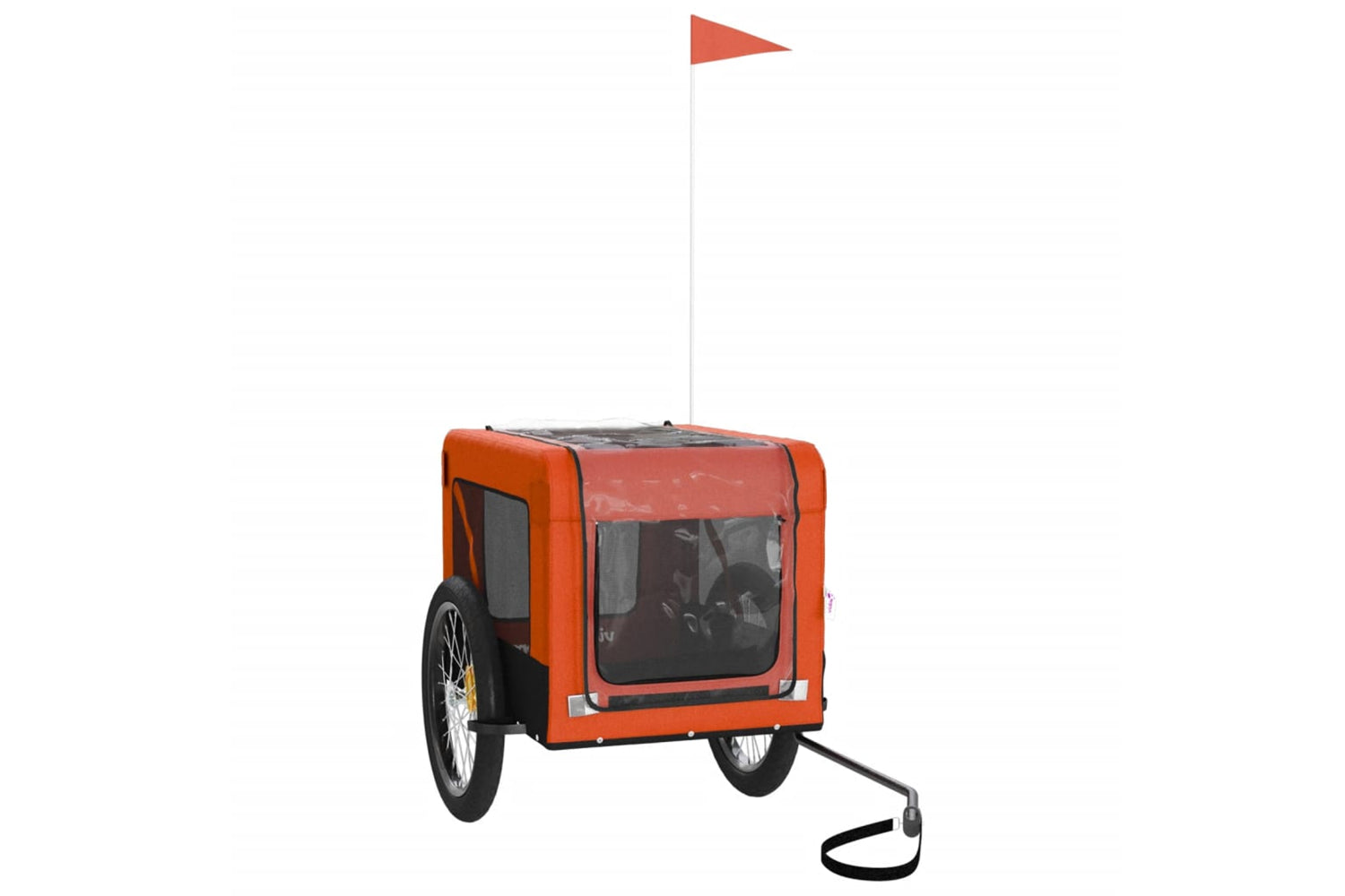 Vidaxl 93921 Pet Bike Trailer Orange And Black Oxford Fabric&iron-3
