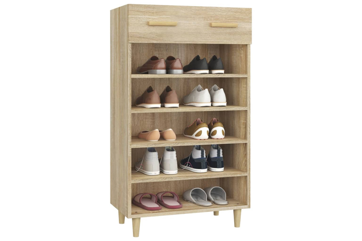 vidaXL 812783 Shoe Cabinet Sonoma Oak 60x35x105cm Engineered Wood-3