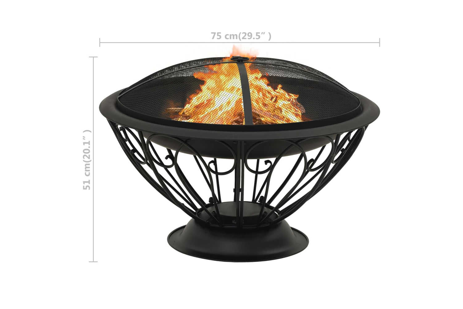vidaXL 311895 Fire Pit With Poker 75cm Xxl Steel-8