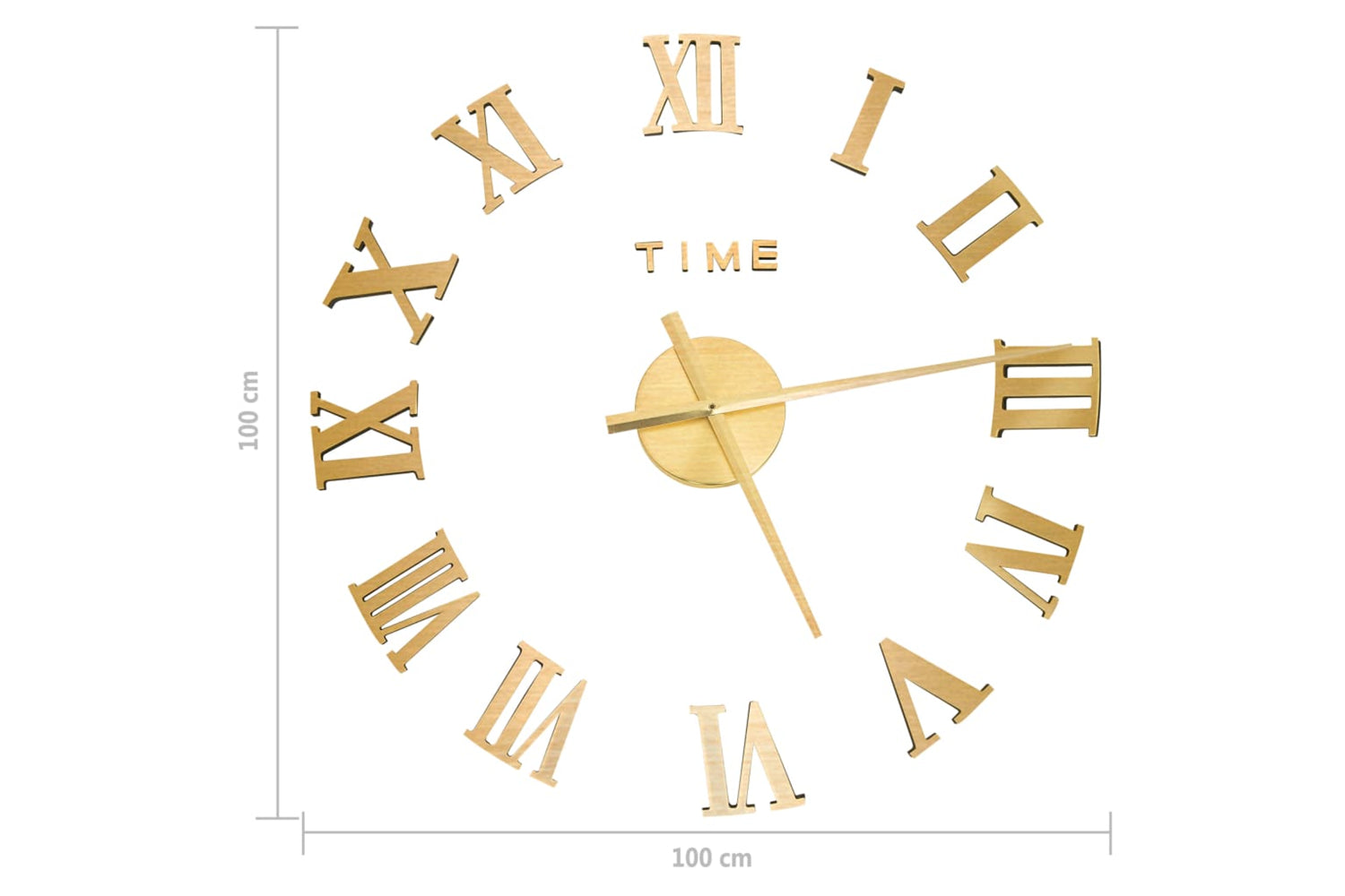 Vidaxl 325160 3D Wall Clock Modern Design 100 cm | Golden-4