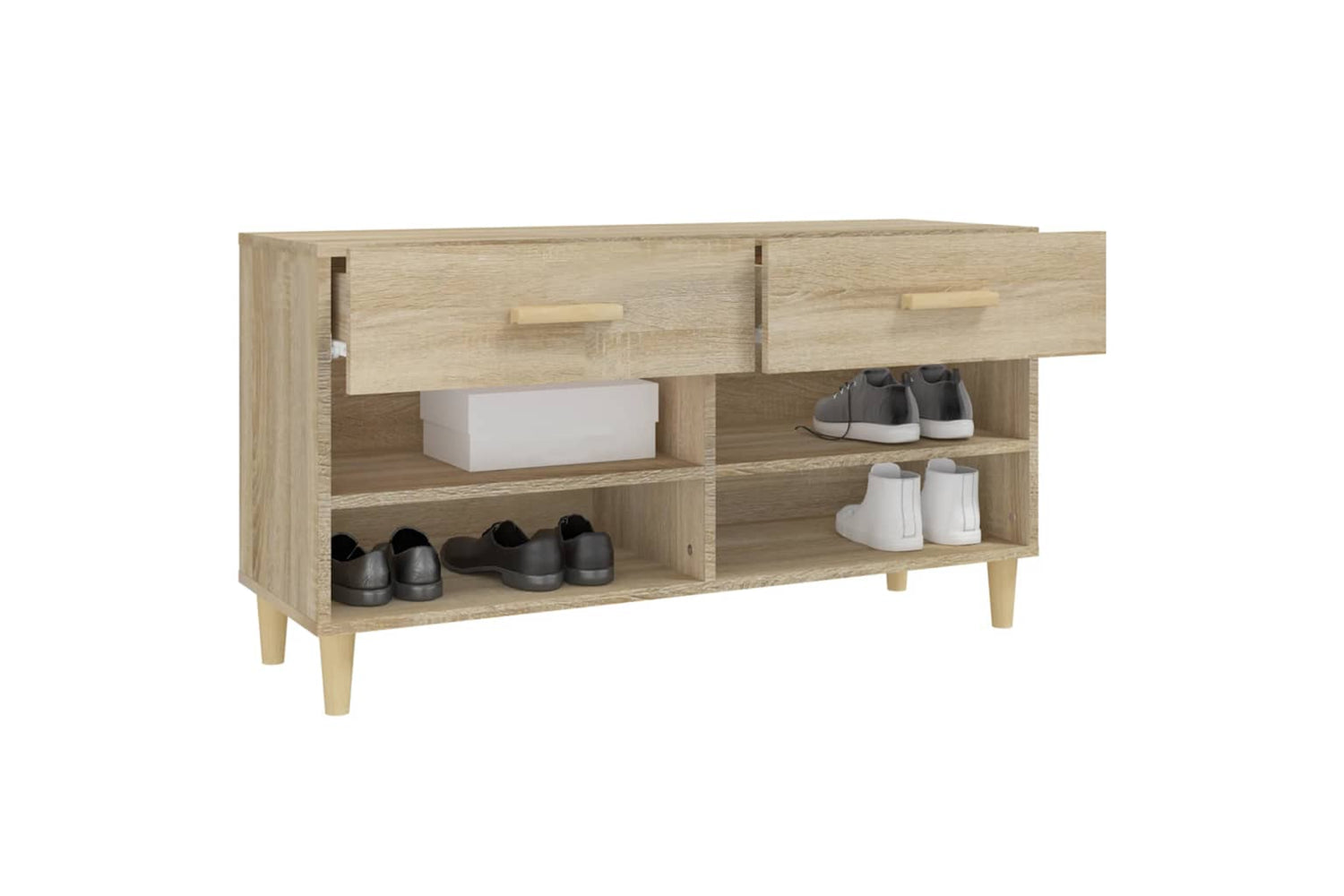 vidaXL 812819 Shoe Cabinet Sonoma Oak 102x35x55cm Engineered Wood-4