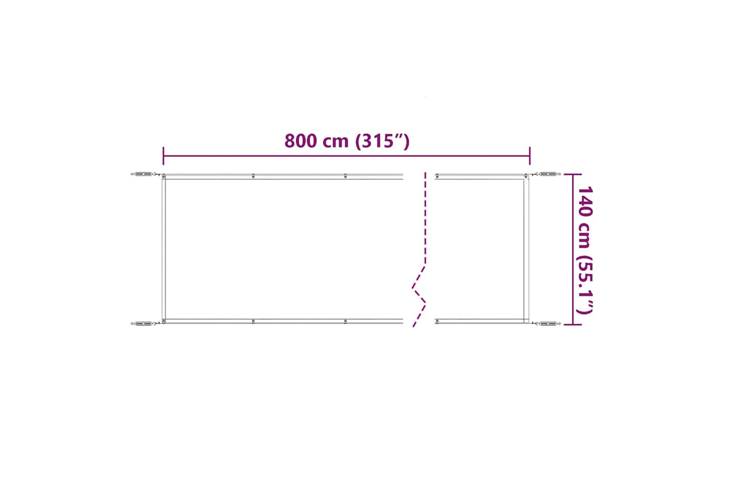 vidaXL 148462 Vertical Awning Blue 140x800cm Oxford Fabric-5