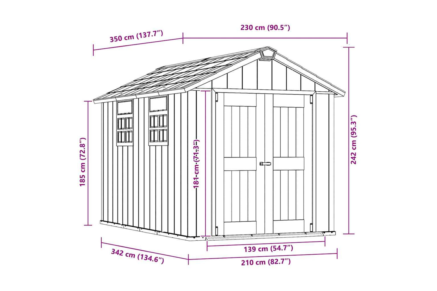 Keter 404244 Garden Shed Oakland 7511 Anthracite-7