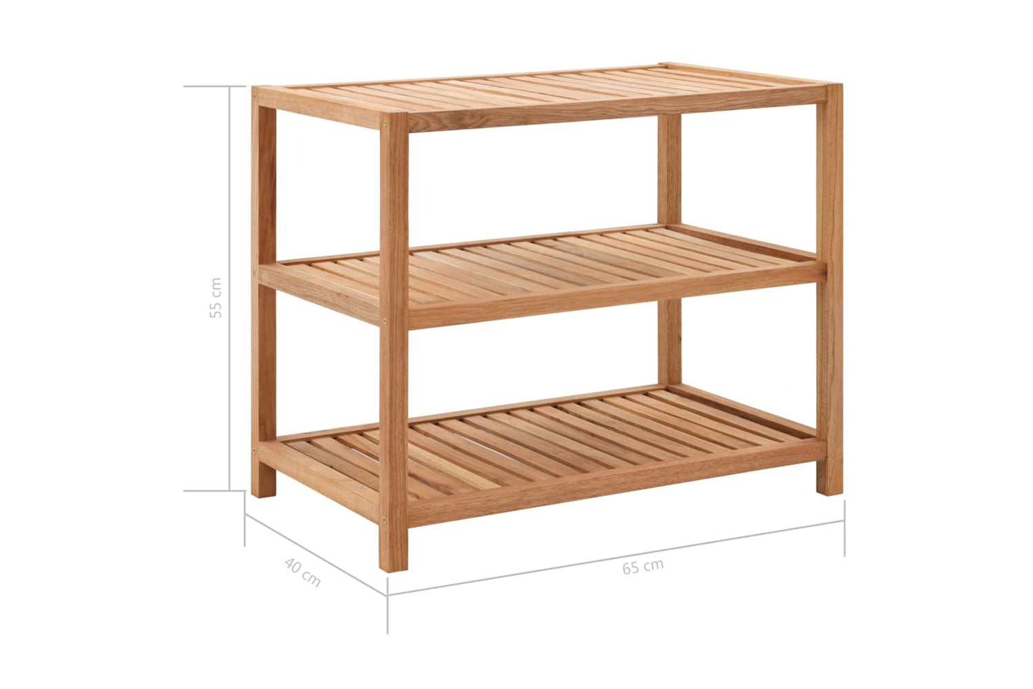 vidaXL Bathroom Shelf Solid Walnut Wood 65x40x55cm-7