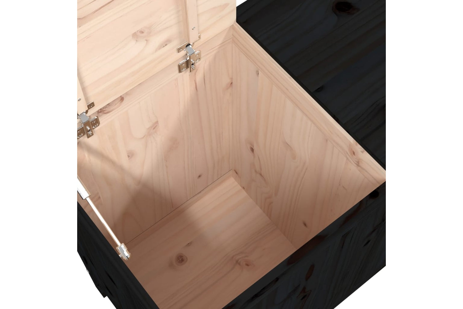 vidaXL 823583 Laundry Box Black 88.5x44x76cm Solid Wood Pine-7