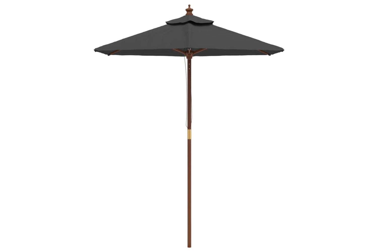 vidaXL 363161 Garden Parasol With Wooden Pole Anthracite 196x231cm-2