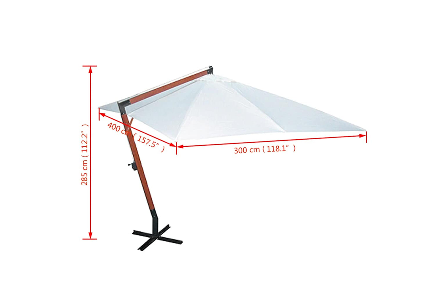 vidaXL 40081 Parasol 300 X 400cm White-6