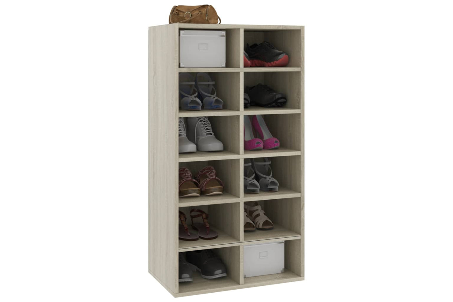 vidaXL 800399 Shoe Rack Sonoma Oak 54x34x100.5cm Engineered Wood-2