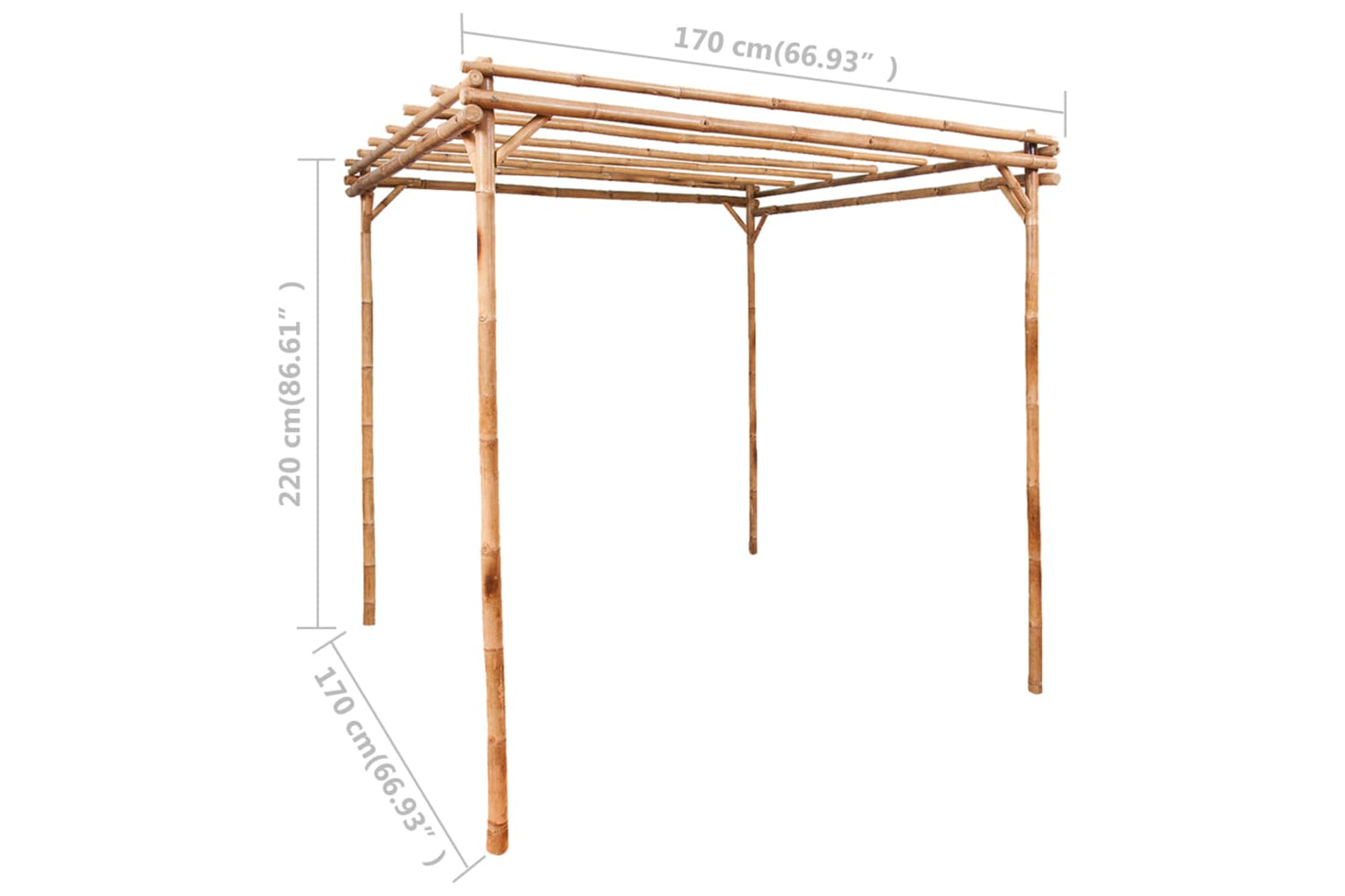 vidaXL 49296 Pergola Bamboo 170x170x220cm-4